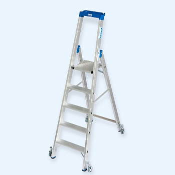 Передвижная алюминиевая стремянка KRAUSE STABILO 5 ступени (124623)